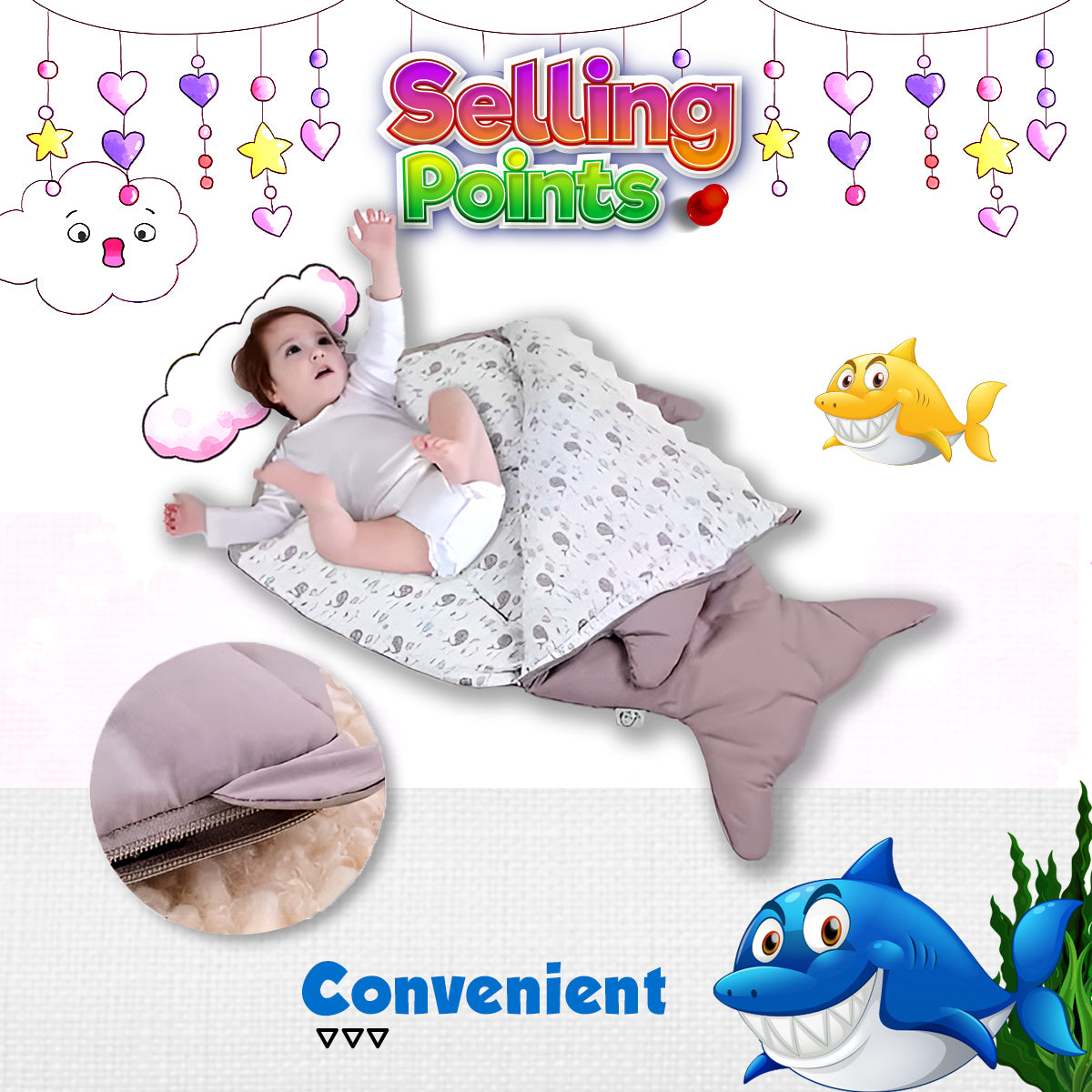 Cozyfin Baby Shark Sleeping Bags